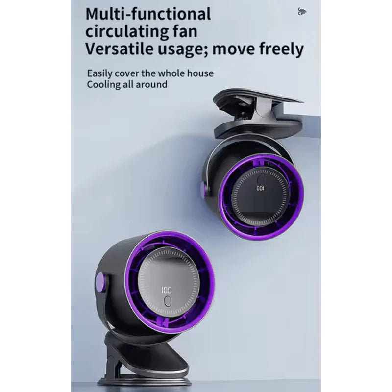 Mini LED Display Circulating Desk Fan